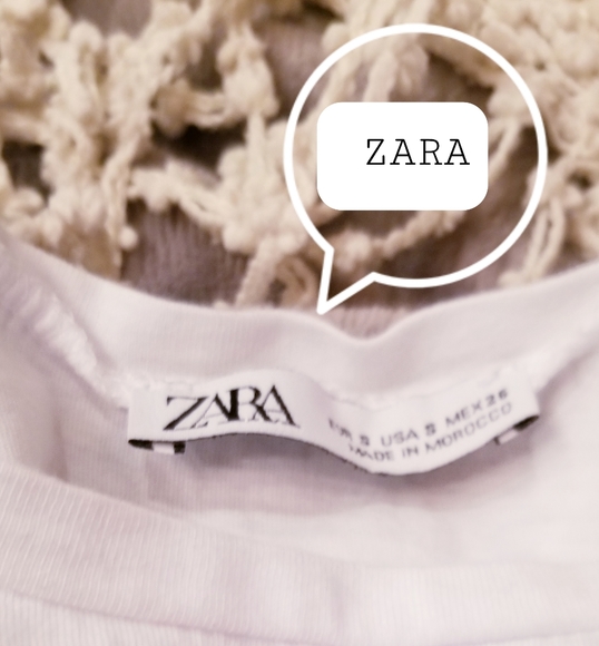 ZARA White T with Ruffled Short Sleeve - Picture 2 of 4